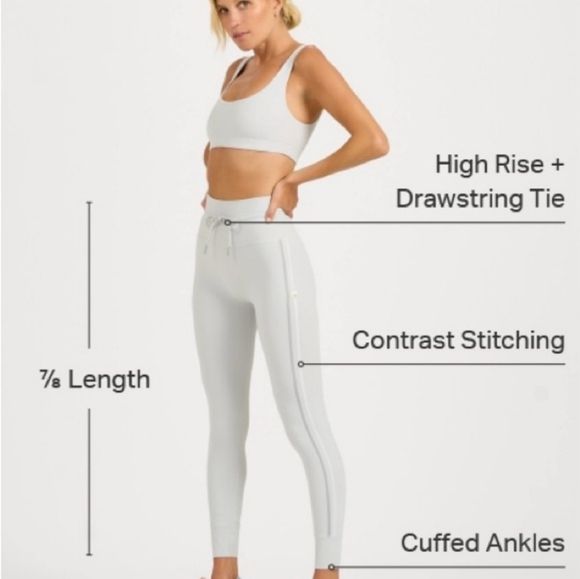 Vuori Daily Sport Leggings Light Gray Women's XL Activewear Yoga - Picture 5 of 10